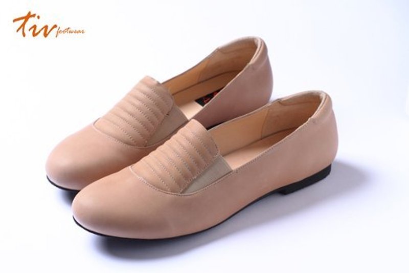Rice retro deep-mouth shoes - Mary Jane Shoes & Ballet Shoes - Genuine Leather Gold