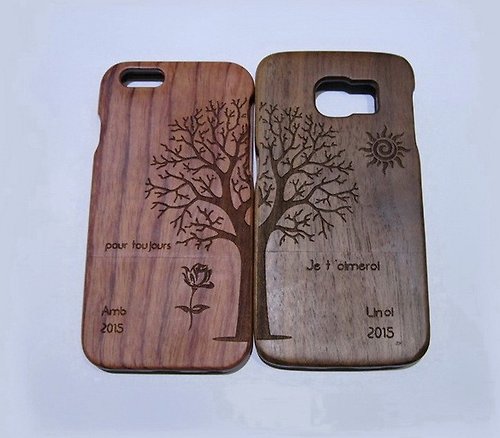小木工房 客制實木情侶手機殼,客制實木iPhone手機殼,個性禮品,情侶手機殼