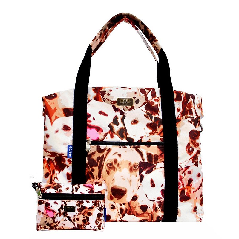 COPLAY travel bag-Dalmatian - กระเป๋าแมสเซนเจอร์ - วัสดุกันนำ้ สีทอง