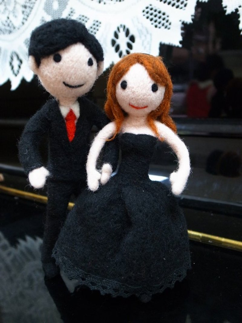 (On Hand) wool felt happiness ~ hand ~ order (s) - Stuffed Dolls & Figurines - Wool Black