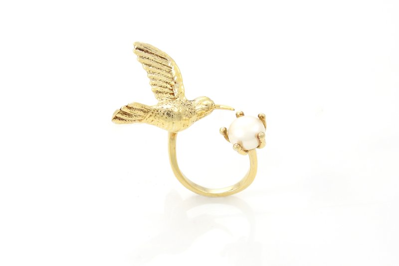 โลหะ แหวนทั่วไป สีทอง - Humming Bird Ring - gold