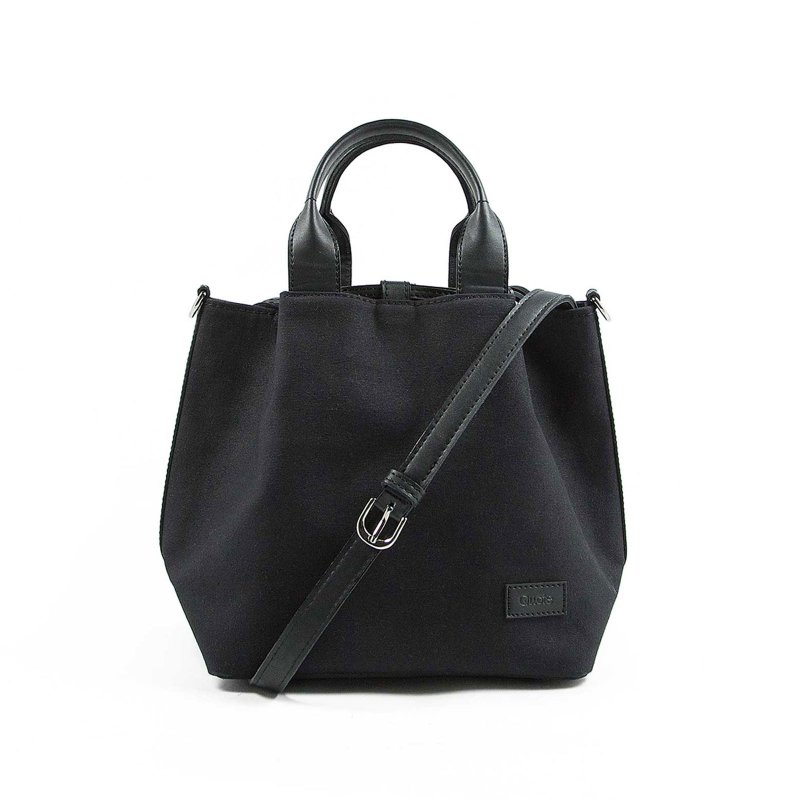 【QUOTE Bucket bag】兩用防潑水 束口桶型包 側背水桶包 :: 黑色 - 側背包/斜背包 - 其他材質 黑色
