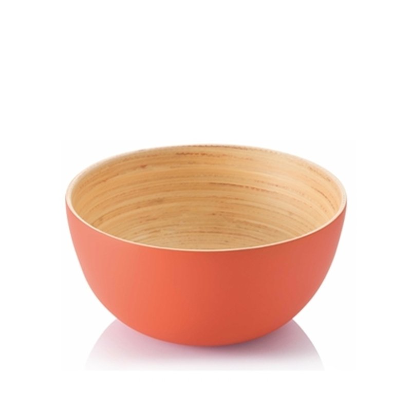 Bambu │ bamboo wind mini small round bowl - caramel orange - ถ้วยชาม - ไม้ไผ่ สีส้ม