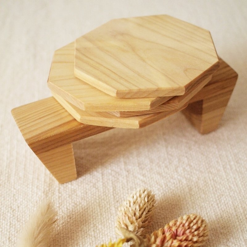 Finland VJ Wooden handmade wooden wooden coaster five groups - ที่รองแก้ว - ไม้ สีนำ้ตาล