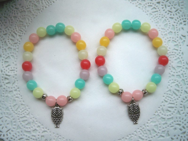 Good sister bracelet - Owl -2 article - Bracelets - Other Materials Multicolor