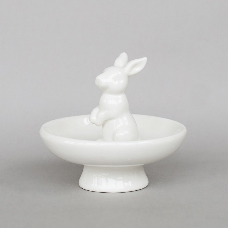 OOPSY Life - rabbit jewelry stand disk - RJB - Pottery & Ceramics - Other Materials White