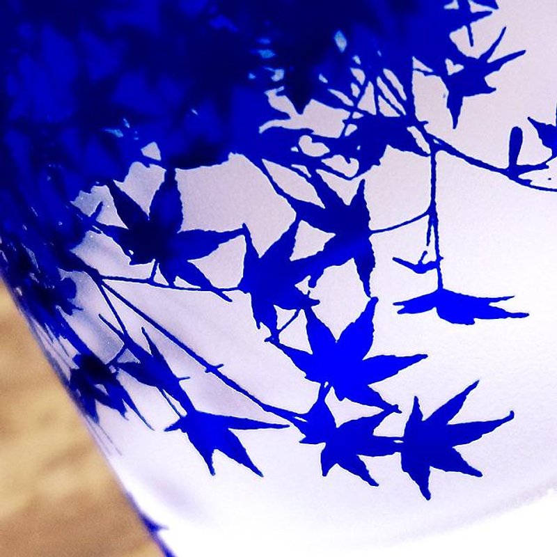 Autumn leaves glass _ AoAi [cup] - ถ้วย - แก้ว สีน้ำเงิน