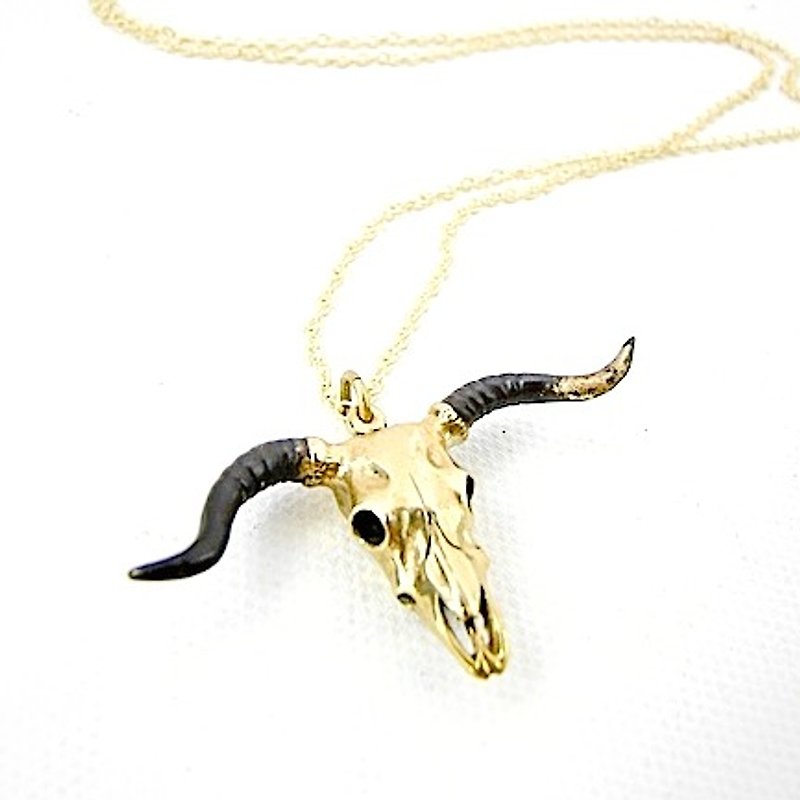 Zodiac pendant Bull skull is for Taurus - 項鍊 - 其他金屬 