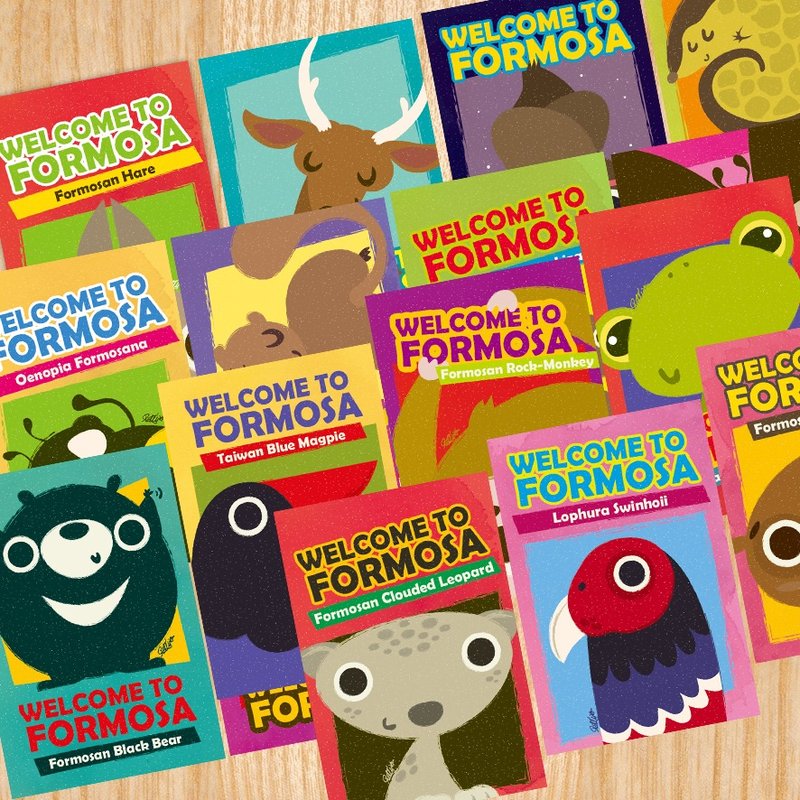 <Welcome To Formosa>台灣特有種系列<13+3張> - 卡片/明信片 - 紙 多色