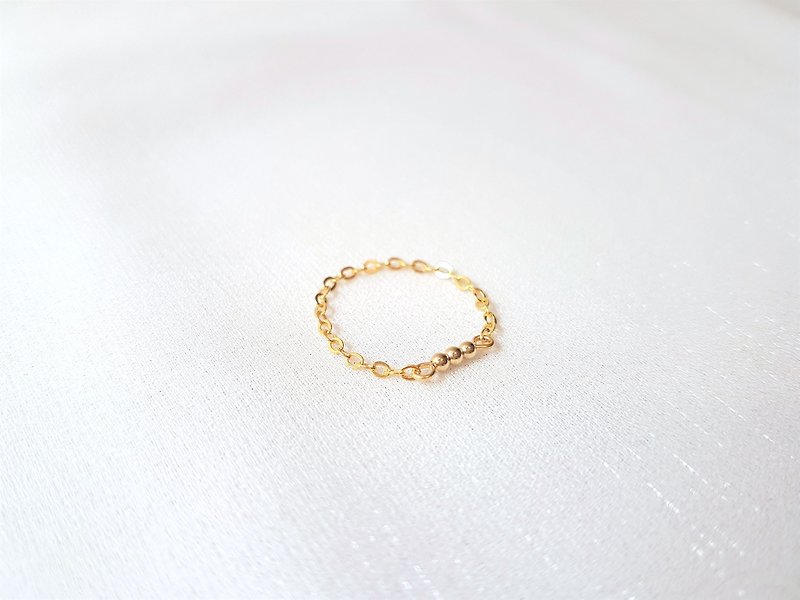 Seed of Wish- Bronze Chain Ring - แหวนทั่วไป - ทองแดงทองเหลือง สีทอง