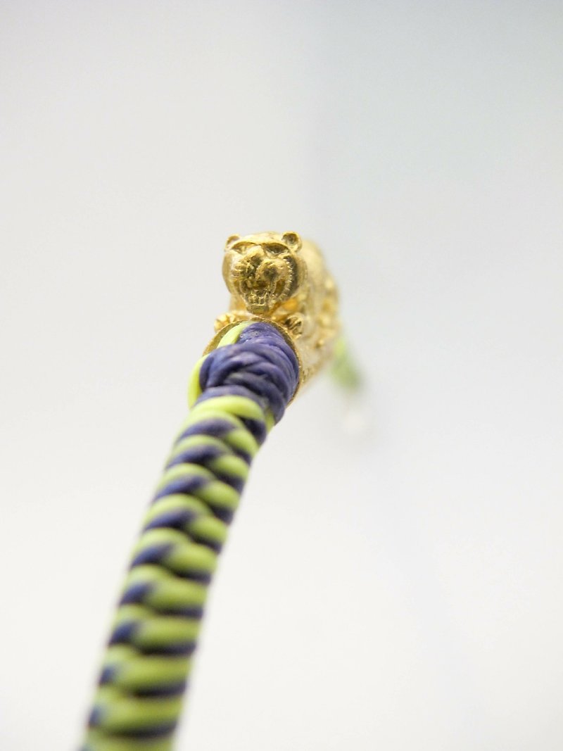 Big money-biting tiger::Change line::series-gold steel knot (not including money-biting tiger) - Bracelets - Waterproof Material Yellow