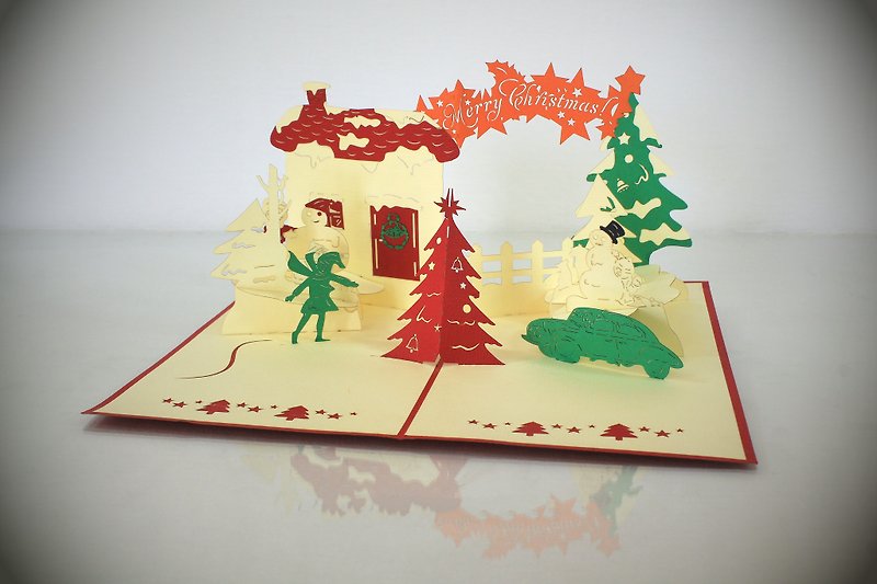 3D handmade creative Christmas series cards~ - Cards & Postcards - Paper Red