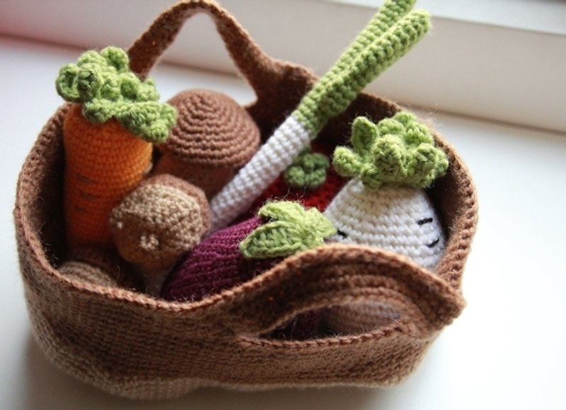 Handmade wool gourmet hand hook game toy wool vegetable and fruit basket - Kids' Toys - Polyester Multicolor