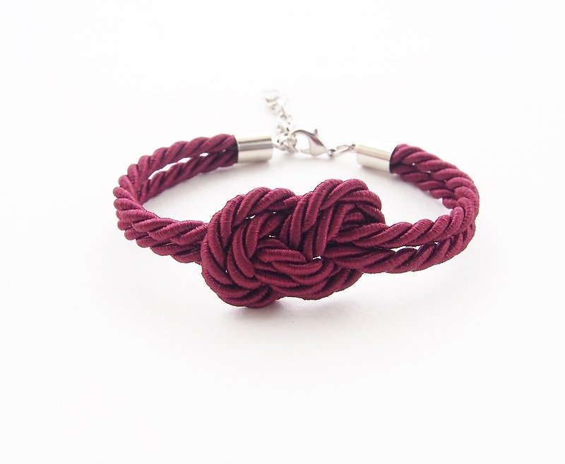 Crimson red infinity rope bracelet - Bracelets - Other Materials Red
