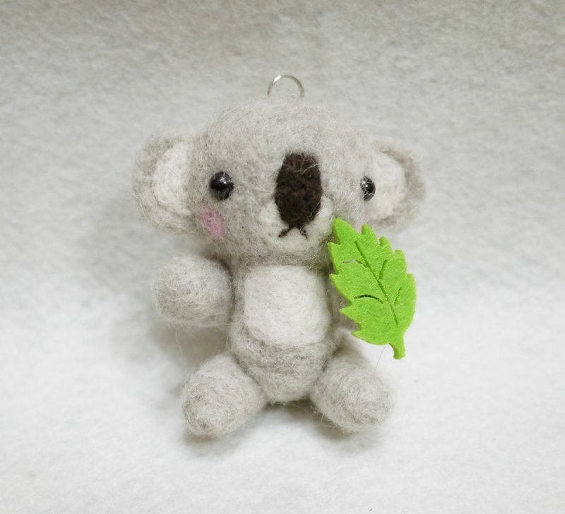 Love Eucalyptus Koala ((movable joint version))~~Necklace/Strap/Keyring - พวงกุญแจ - ขนแกะ สีเทา