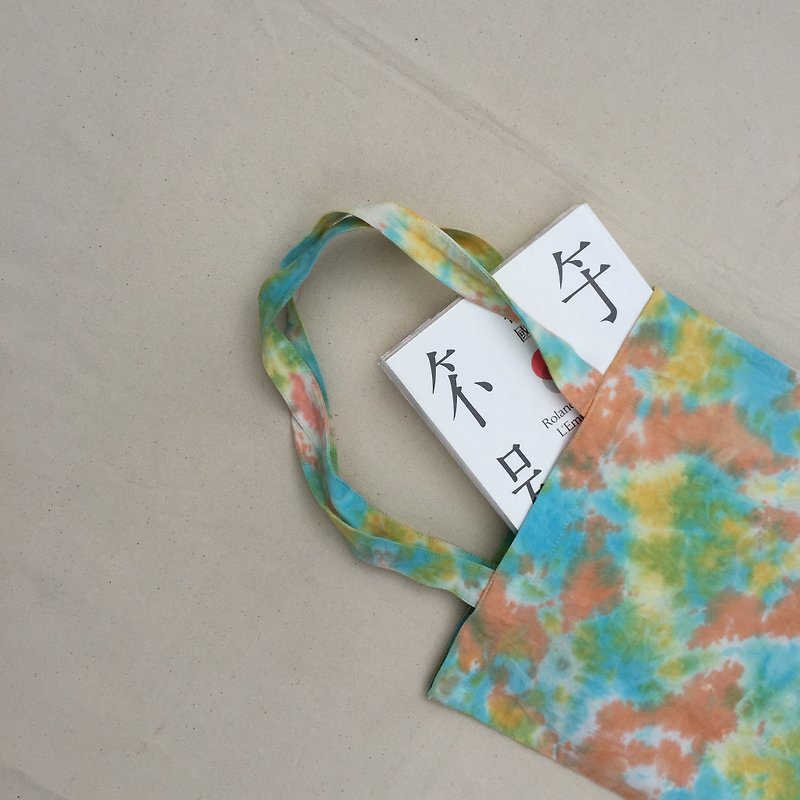 Clutch bag hand-dyed tie-dye tie dye rendering - Messenger Bags & Sling Bags - Other Materials Orange