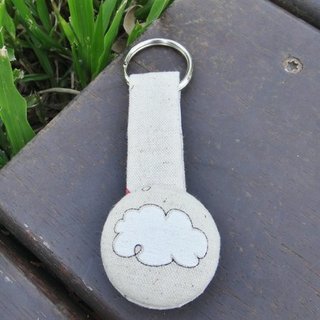 Hand-feel cloth button key ring-Baiyun