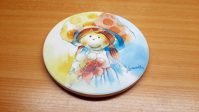 Mushrooms girls water coaster - Coasters - Other Materials 