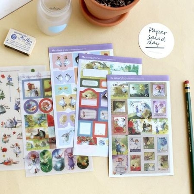 Indigo- Painted Fairy Tale Sticker Set (5 in) -OZ TOLEDO, IDG01643 - Stickers - Paper Multicolor