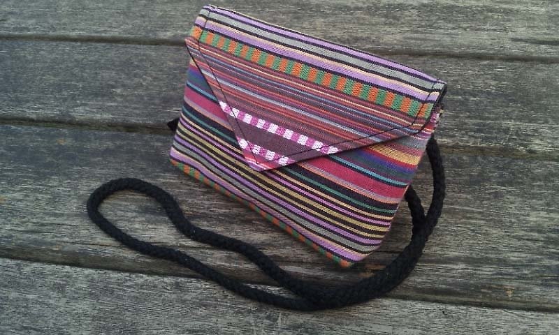 A MIN paint color stripes - small shoulder bag purse - อื่นๆ - วัสดุอื่นๆ หลากหลายสี