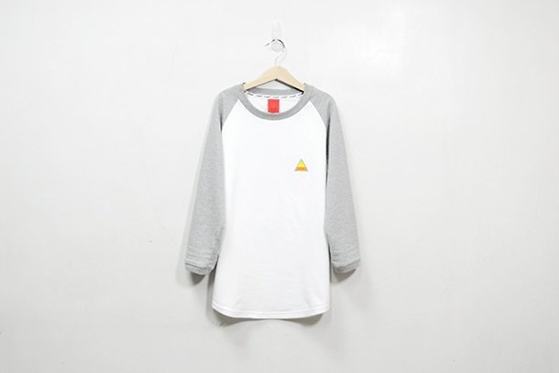 "H-ZOO" 三角形補丁七分袖 - 灰白款 （ XS、S號已售完 ） - 女 T 恤 - 其他材質 白色