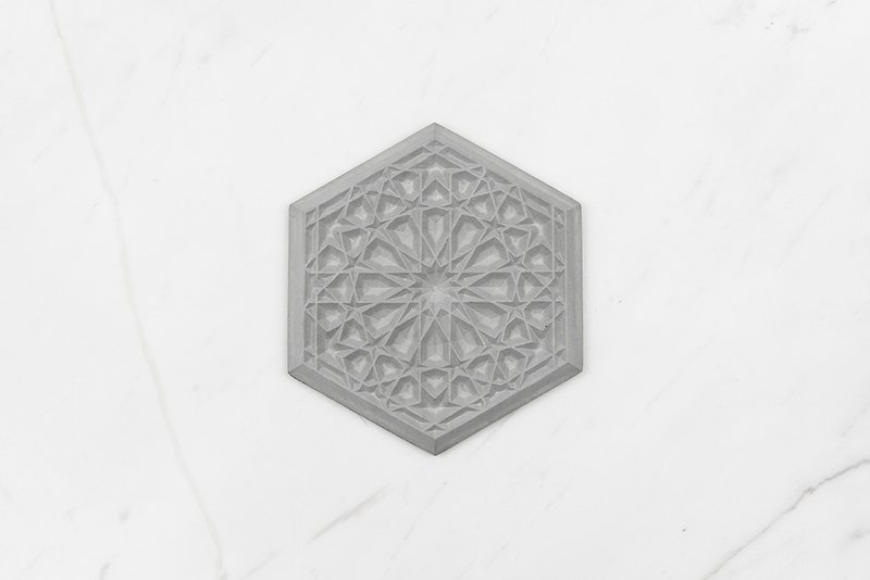 Geometric Coaster (2 in) - ที่รองแก้ว - ปูน สีเทา