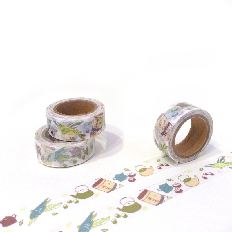 TAPEHOLIC紙膠帶 | 喝杯港口茶 [限量] - 紙膠帶/和紙/PET - 紙 白色