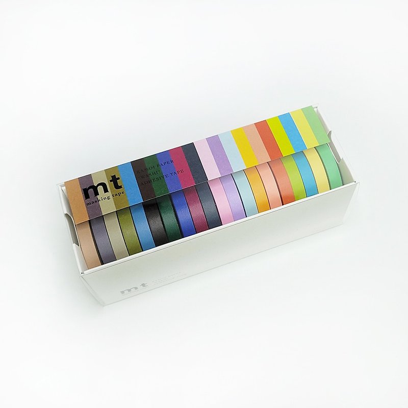 mt 和紙膠帶 20色盒裝組 / 明色+暗色 (MT20P002R) / 7m新版 - 紙膠帶 - 紙 多色