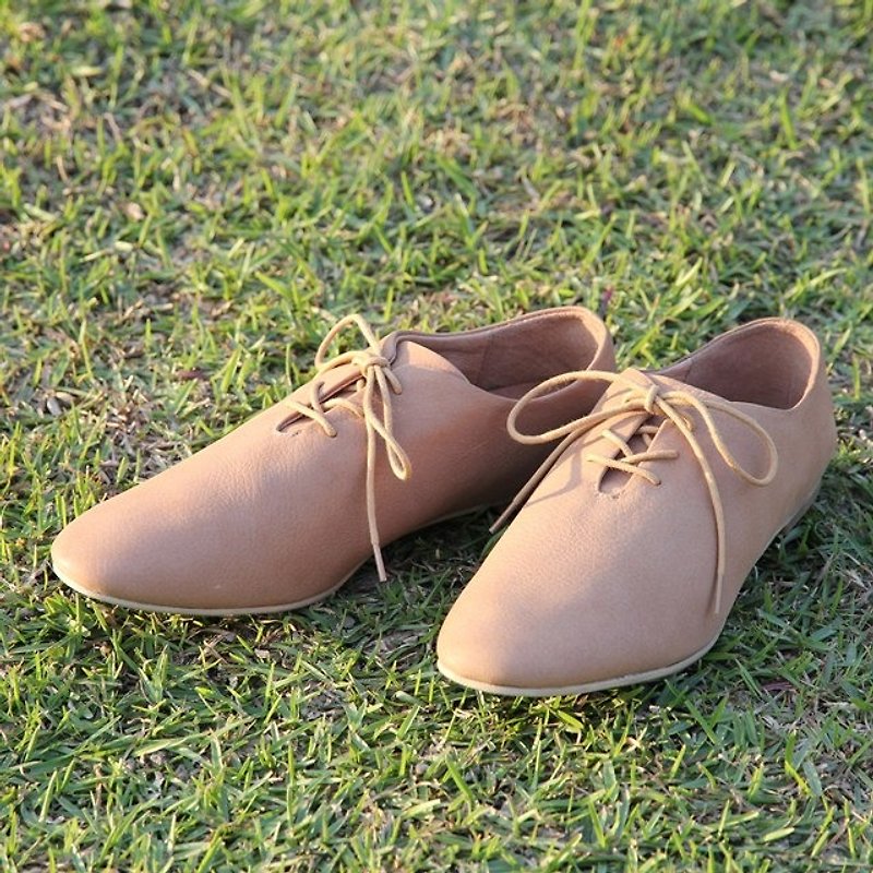 Two-way Genuine Leather Jazz shoes Brown - รองเท้าอ็อกฟอร์ดผู้หญิง - หนังแท้ สีนำ้ตาล