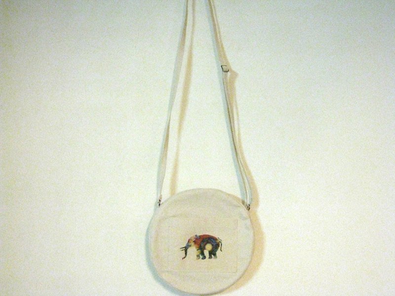 MaryWil- psychedelic elephant round side backpack - อื่นๆ - วัสดุอื่นๆ ขาว