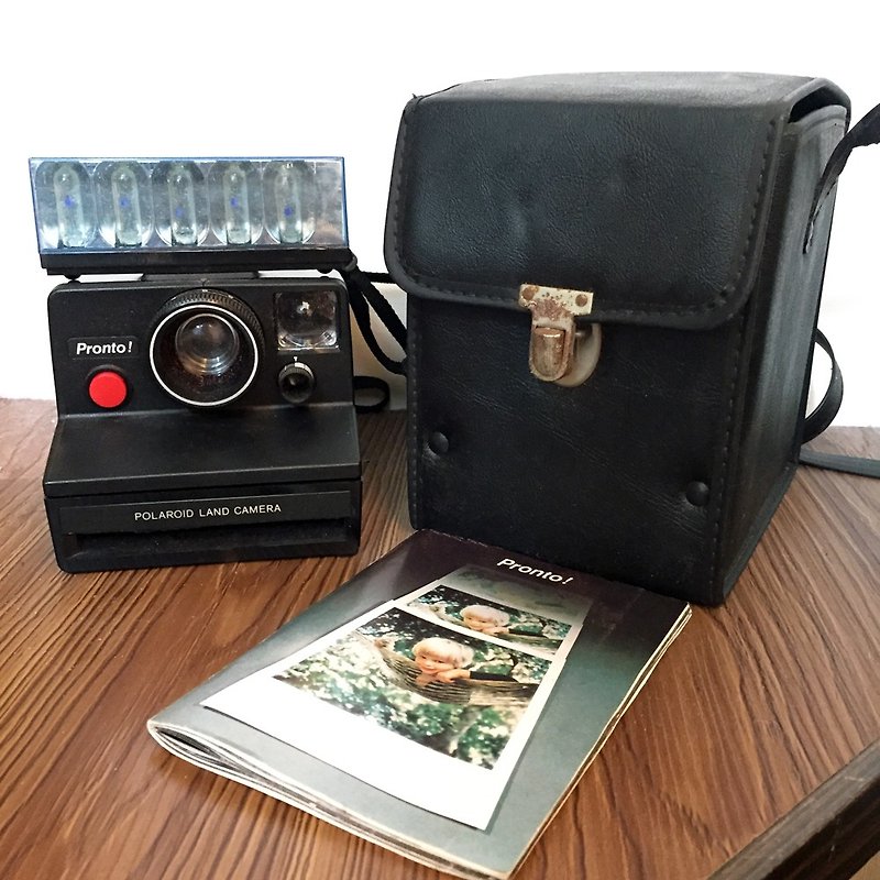 1980ポラロイドプロントポラロイドカメラのフラッシュ+スーツケースオリジナル命令 - カメラ - その他の素材 ブラック