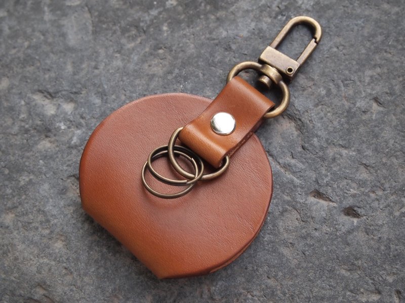 [Mind Love] handmade leather rotund shape - key ring - Keychains - Genuine Leather Multicolor