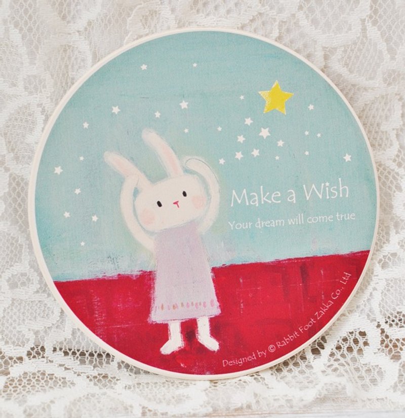 【特別推薦款】限量Make a Wish 心願陶瓷耐熱吸水杯墊~最後數量！ - 杯墊 - 其他材質 紅色