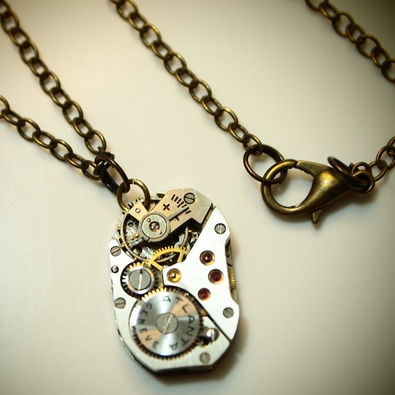 Steampunk steampunk style movement M - Necklaces - Other Materials Gray