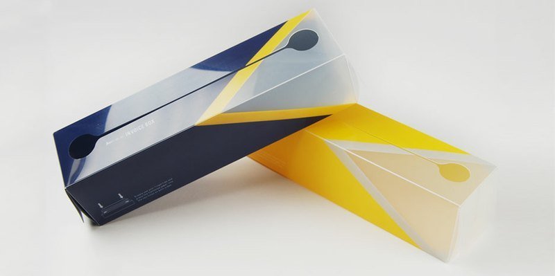 うーんユニバーサル請求書の収納ボックス_アイスブルー＆イエローマスタード - その他 - プラスチック ブルー