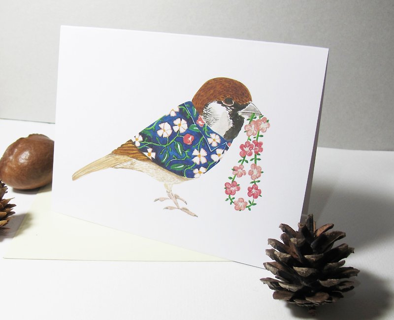 Panda Grocery Store-Vacation Sparrow Universal Card - การ์ด/โปสการ์ด - กระดาษ ขาว