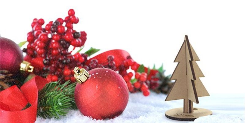 [EyeDesign see design] Wooden Christmas Gift Deer Series-Christmas Tree - Wood, Bamboo & Paper - Wood Multicolor