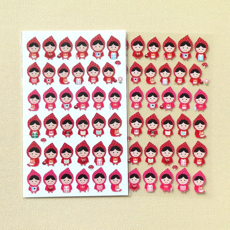 Rotkäppchen Stickers (2 Pieces Set) - สติกเกอร์ - วัสดุกันนำ้ สีแดง