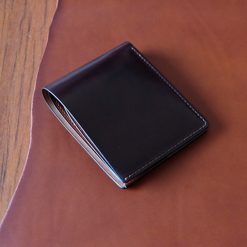 Mildy Hands-SW01-Short clip Horween shell cordovan wallet (Color 8) - Wallets - Genuine Leather 
