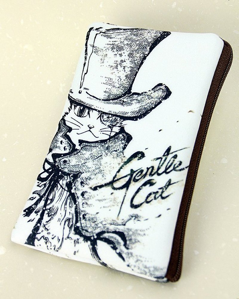 Illustration style cell phone pocket - [handsome cat Holmes] - Other - Other Materials 