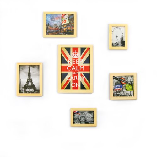 iINDOORS Photoframe LightBrown 6PCS City Decor Loft