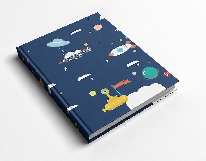Rococo strawberry WELKIN hand-created handmade book/notebook/handbook/interstellar adventure of aliens - สมุดบันทึก/สมุดปฏิทิน - กระดาษ สีน้ำเงิน