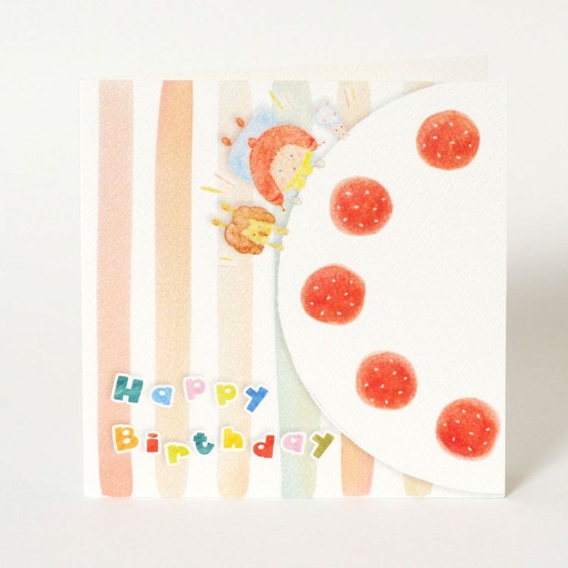 誕生日ケーキカードアラウンド - カード・はがき - 紙 レッド