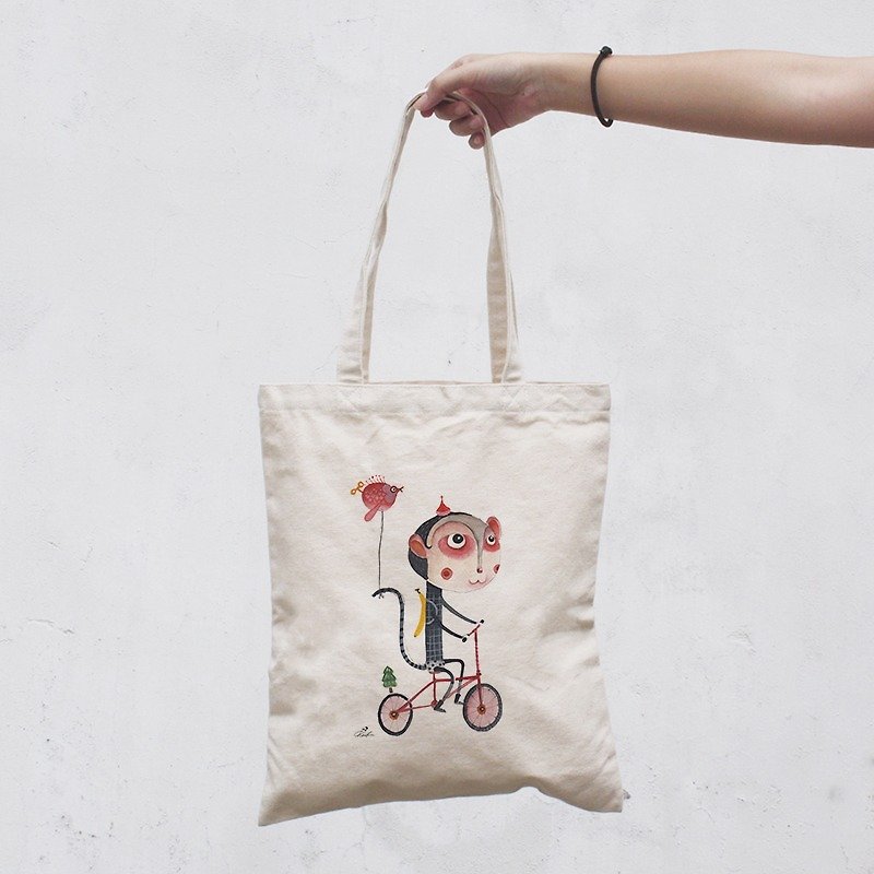 Shoulder bag-Christmas Monkey - กระเป๋าแมสเซนเจอร์ - วัสดุอื่นๆ 