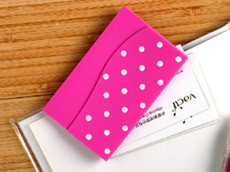 Vacii Hello 名片夾-桃紅 - 卡片座/卡片架 - 矽膠 粉紅色
