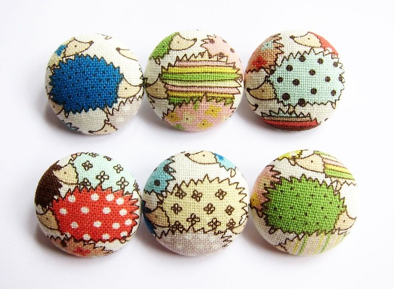 Cloth button knitting sewing handmade material cute hedgehog DIY material - เย็บปัก/ถักทอ/ใยขนแกะ - ผ้าฝ้าย/ผ้าลินิน หลากหลายสี