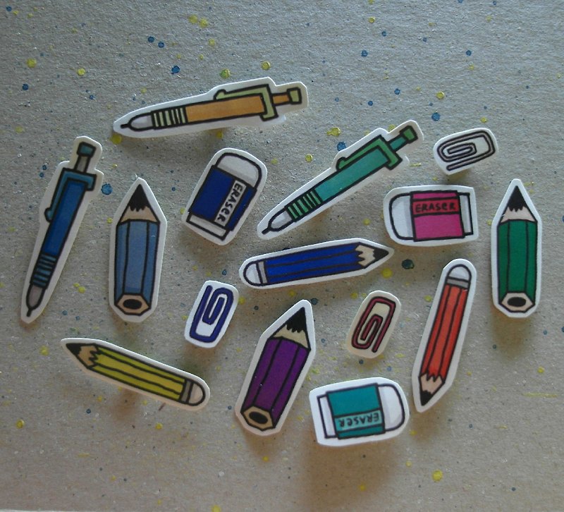 [Small stationery sticker series] - สติกเกอร์ - กระดาษ หลากหลายสี