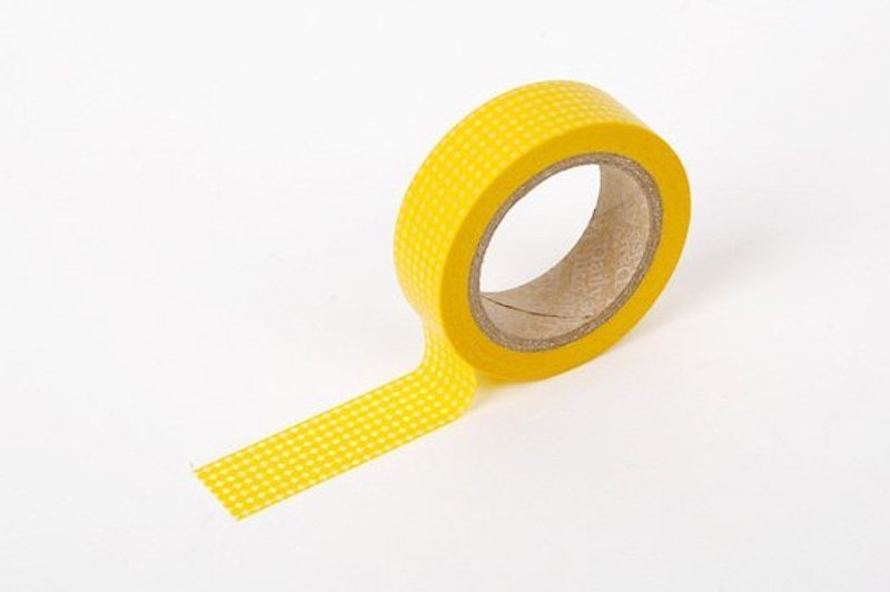 紙テープのDailylike単一ロール06黄色のドット、E2D51974 - マスキングテープ - 紙 イエロー