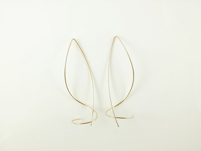 Line light series light earrings imported 14K gold wire earrings