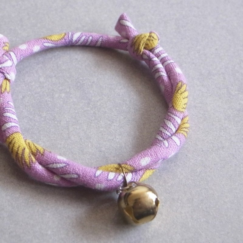 北歐棉布日本犬貓頸圈 項圈(可調式)--紫芭娜娜 - 項圈/牽繩 - 棉．麻 紫色